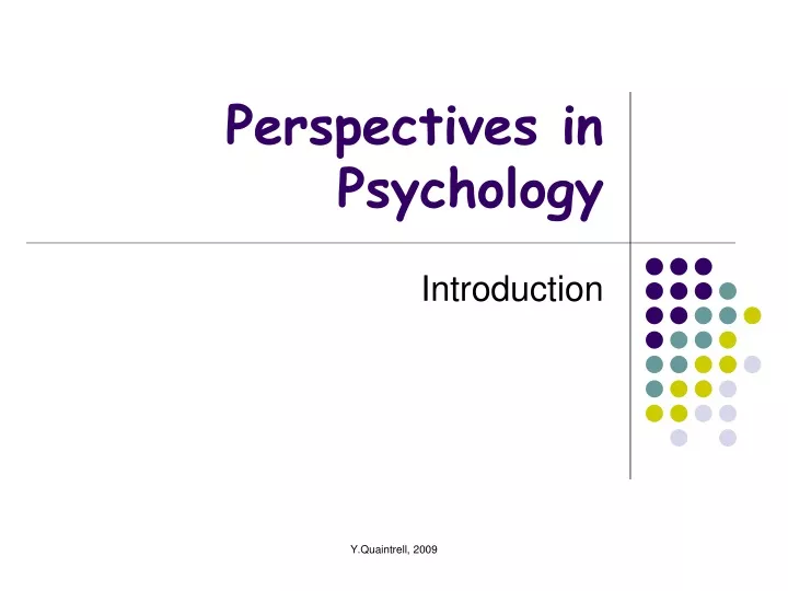 perspectives in psychology