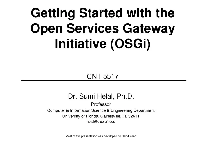 getting started with the open services gateway initiative osgi cnt 5517