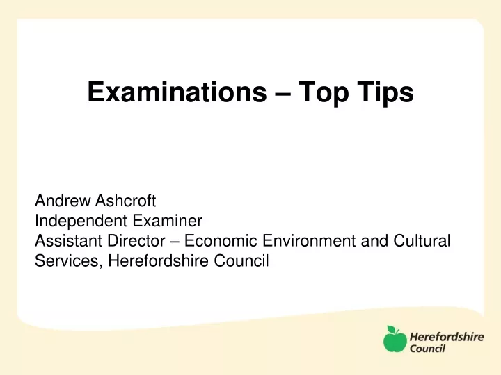 examinations top tips