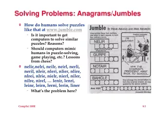 Solving Problems: Anagrams/Jumbles