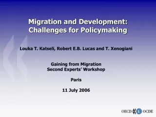 Migration and Development: Challenges for Policymaking