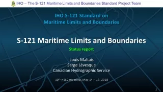 IHO  S-121  Standard on  Maritime  Limits and  Boundaries