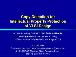 Copy Detection for Intellectual Property Protection of VLSI Design