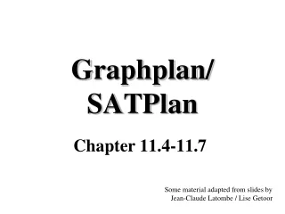 Graphplan/ SATPlan