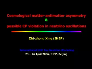 Cosmological matter-antimatter asymmetry  &amp; possible CP violation in neutrino oscillations