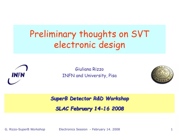 preliminary thoughts on svt electronic design