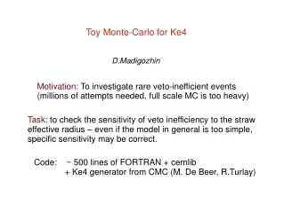 Toy Monte-Carlo for Ke4