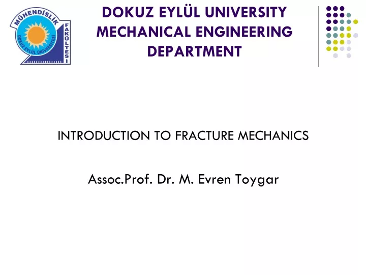 dokuz eyl l university mechanical engineering department