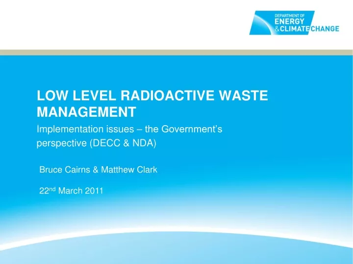 low level radioactive waste management