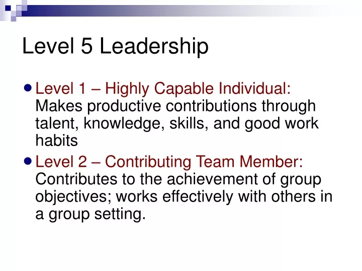 level 5 leadership