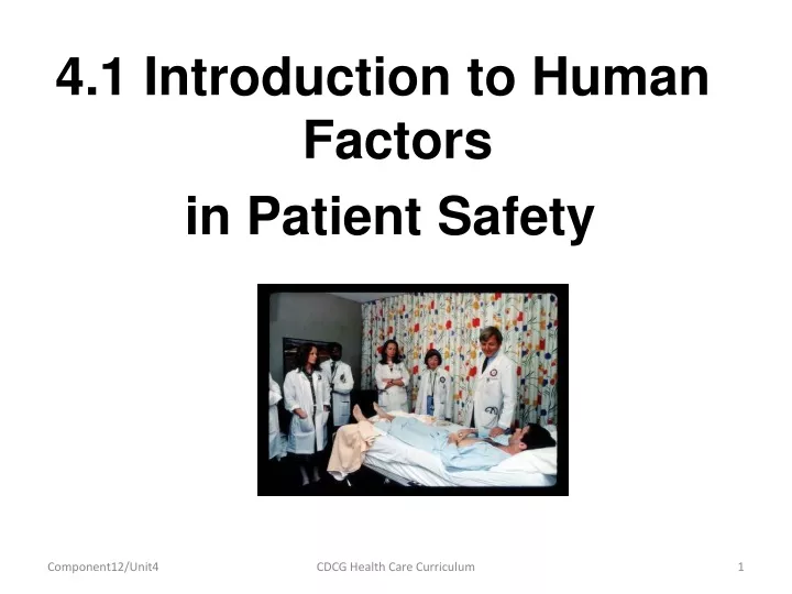 4 1 introduction to human factors in patient