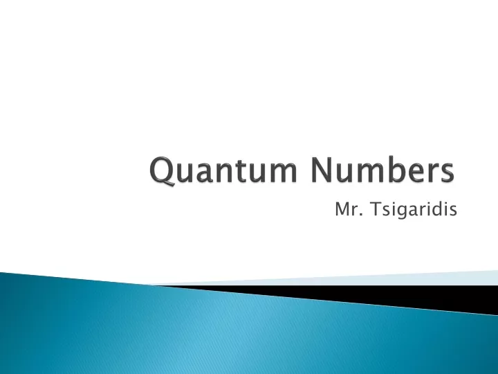 quantum numbers