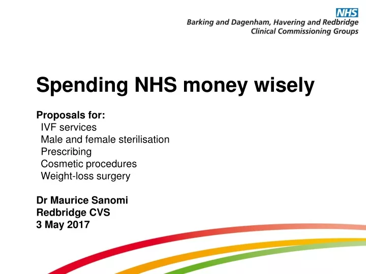 spending nhs money wisely proposals