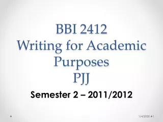 BBI 2412  Writing for Academic Purposes PJJ