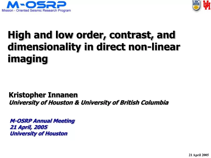 high and low order contrast and dimensionality