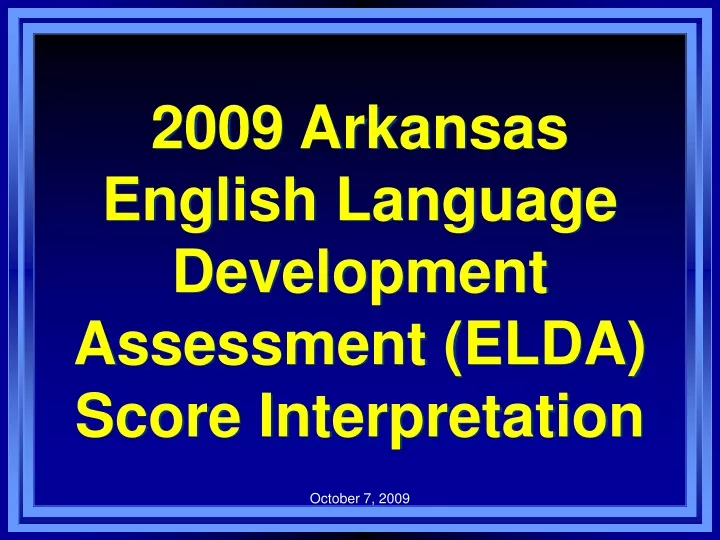 2009 arkansas english language development