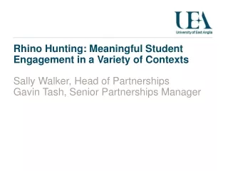 Rhino Hunting: Meaningful Student Engagement in a Variety of Contexts