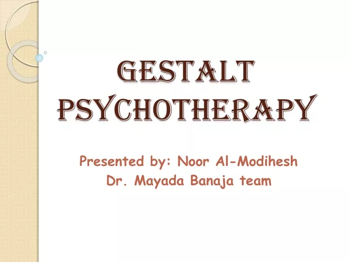 gestalt psychotherapy