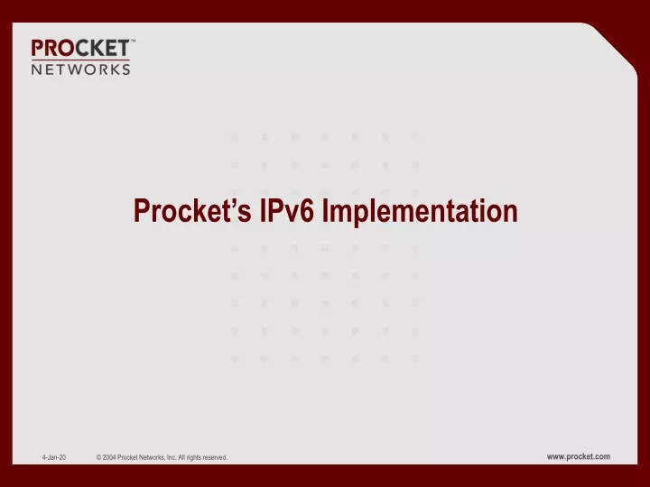 procket s ipv6 implementation