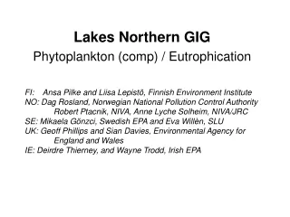 Lakes  Northern  GIG Phytoplankton (comp) / Eutrophication
