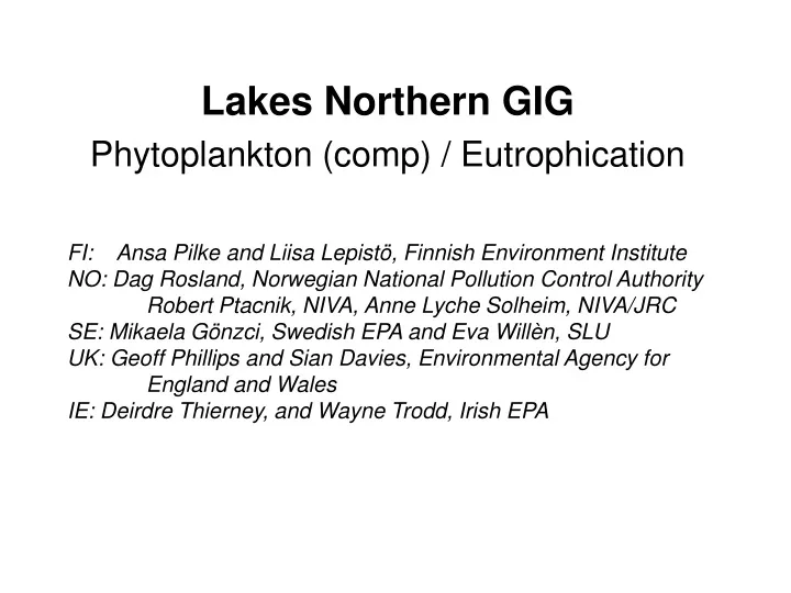 lakes northern gig phytoplankton comp eutrophication