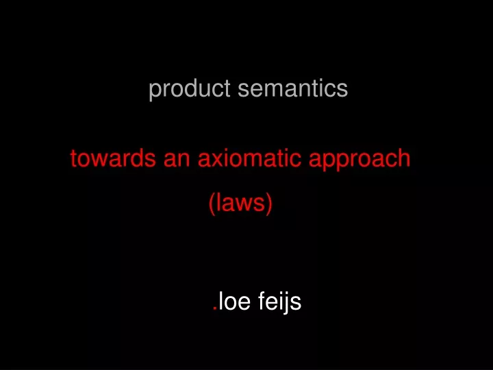 product semantics