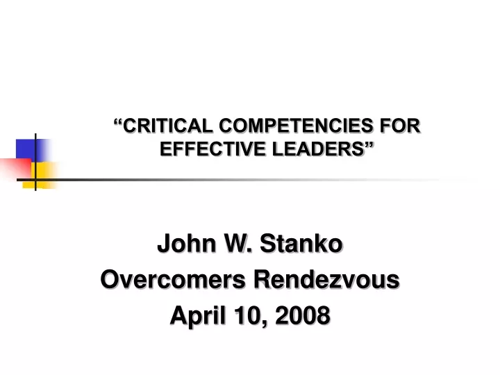 critical competencies for effective leaders