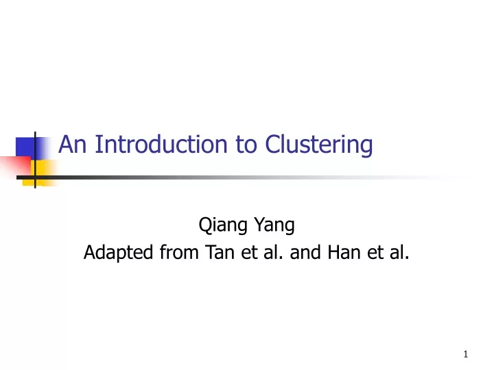 an introduction to clustering