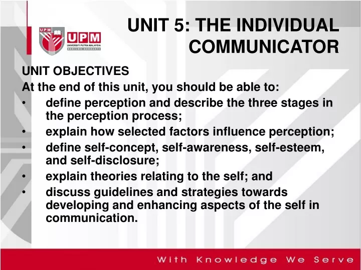 unit 5 the individual communicator