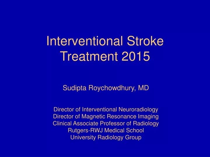 interventional stroke treatment 2015