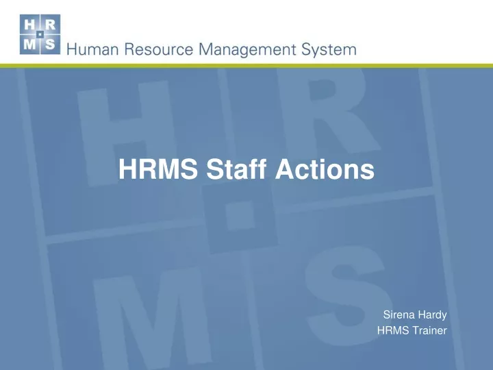 hrms staff actions