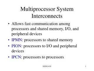 Multiprocessor System Interconnects