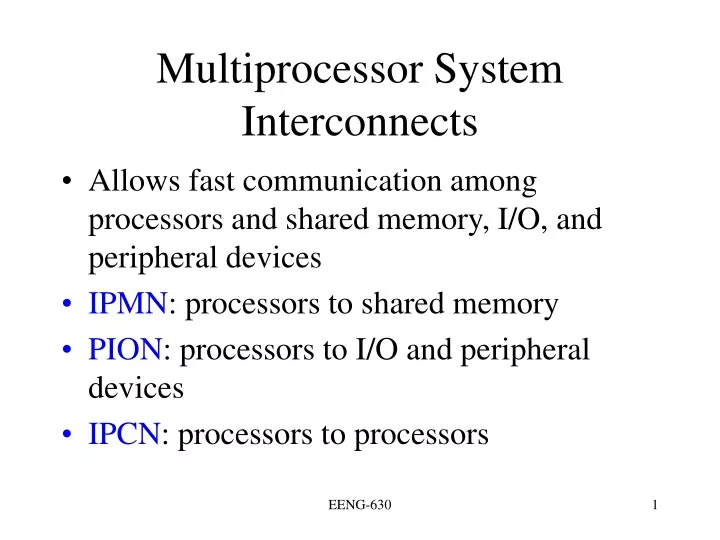 multiprocessor system interconnects