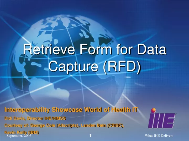 retrieve form for data capture rfd