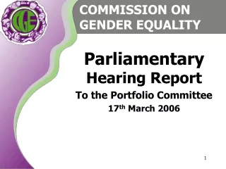 COMMISSION ON GENDER EQUALITY