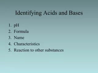 Identifying Acids and Bases