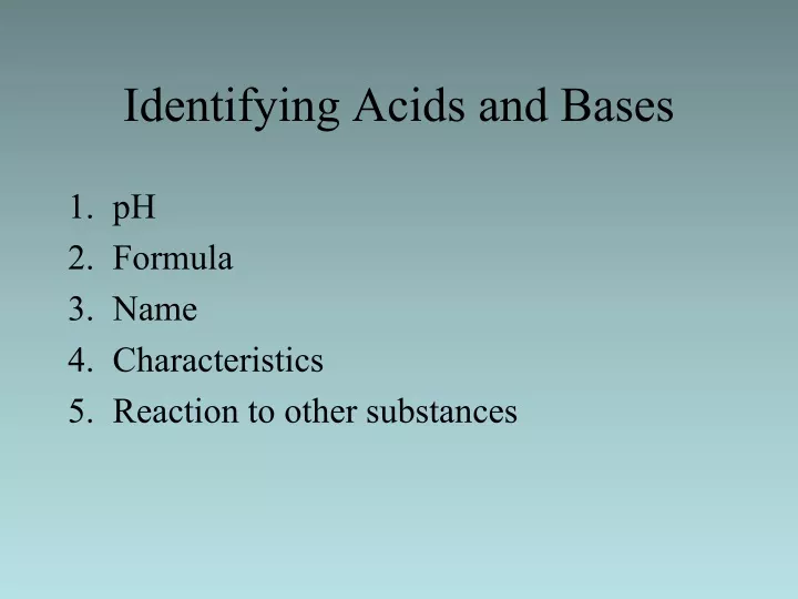 identifying acids and bases