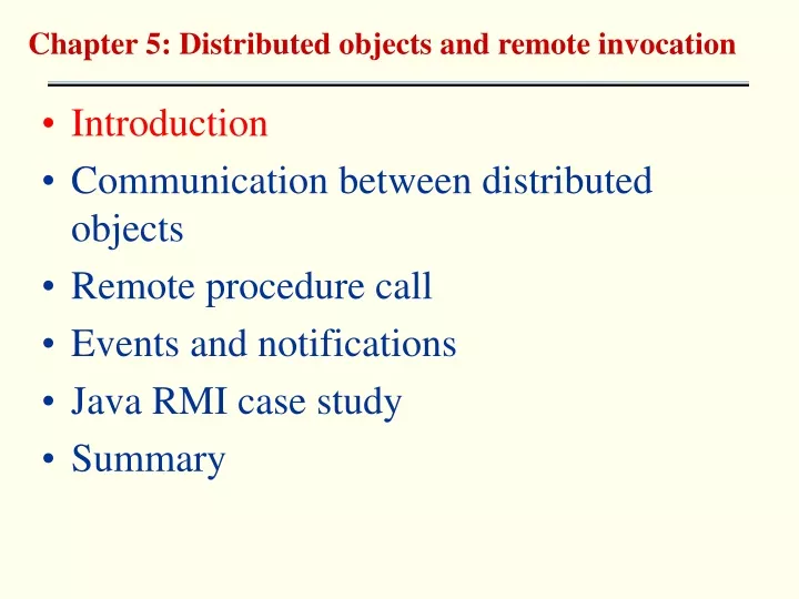 chapter 5 distributed objects and remote