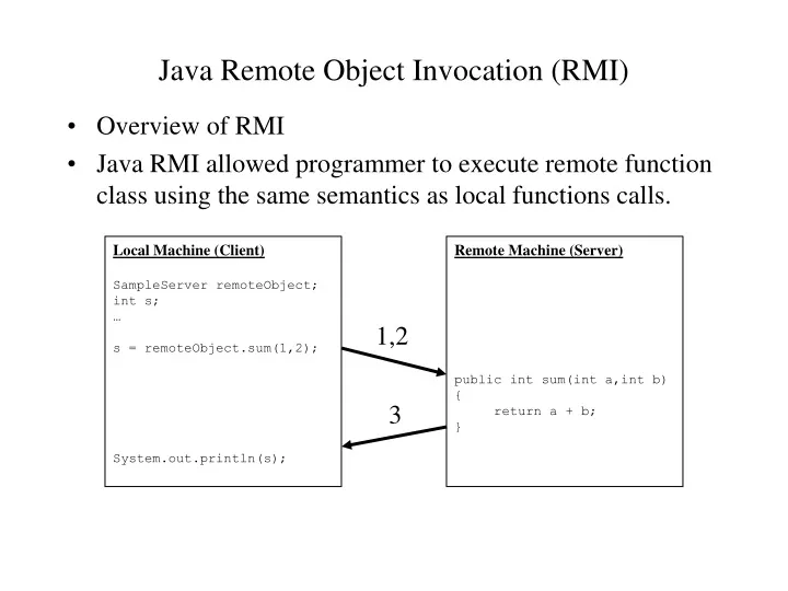 java remote object invocation rmi