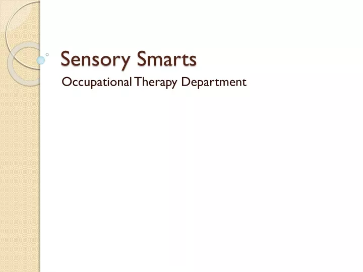 sensory smarts