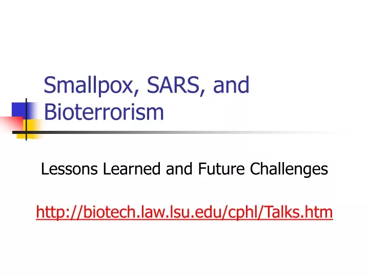 smallpox sars and bioterrorism