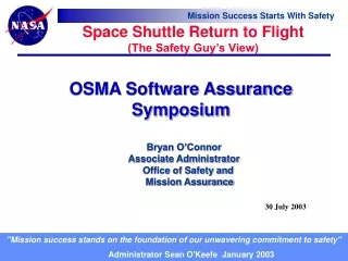 OSMA Software Assurance Symposium
