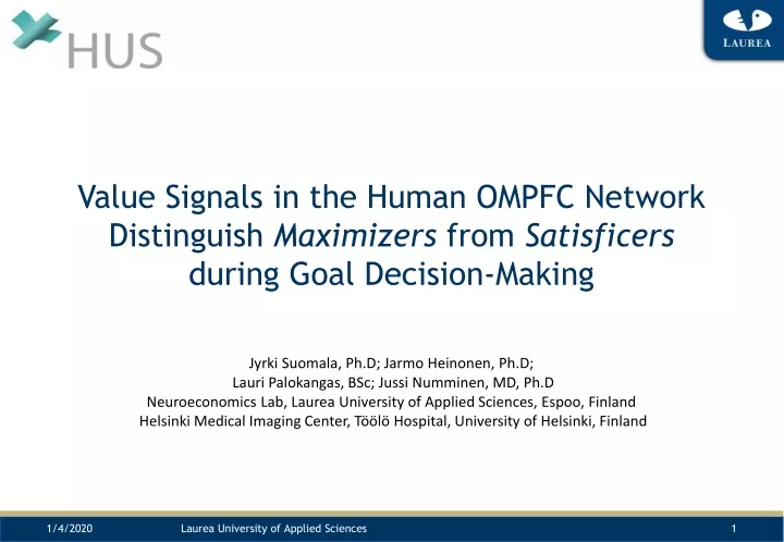 value signals in the human ompfc network