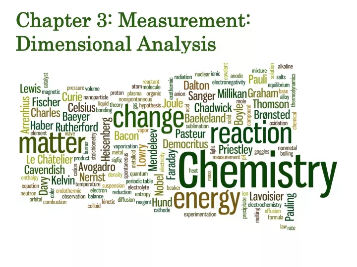 chapter 3 measurement dimensional analysis