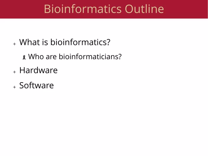 bioinformatics outline