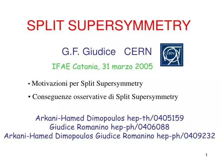split supersymmetry