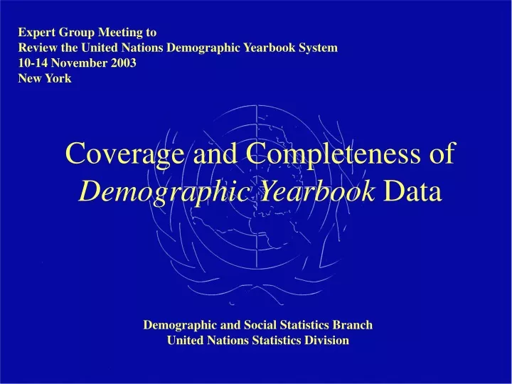 coverage and completeness of demographic yearbook data