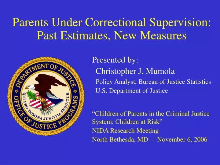 parents under correctional supervision past