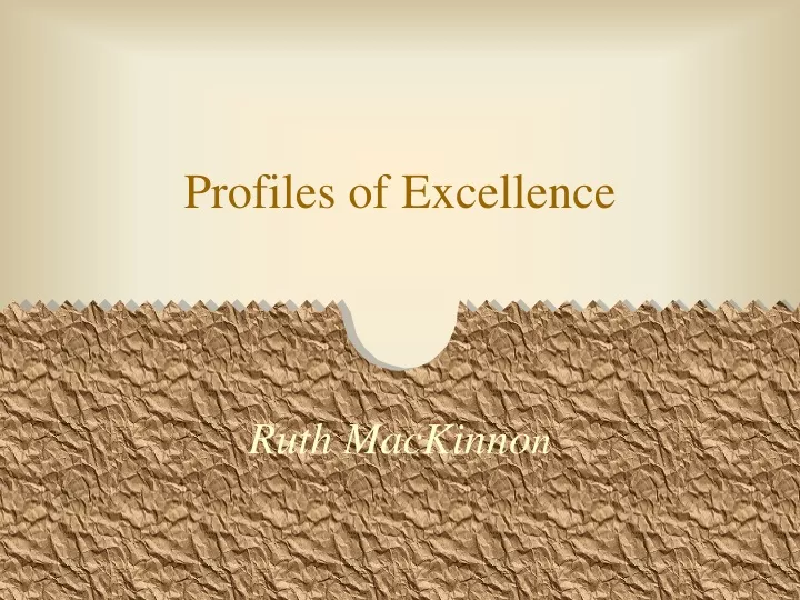 profiles of excellence
