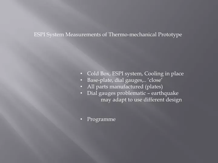 espi system measurements of thermo mechanical